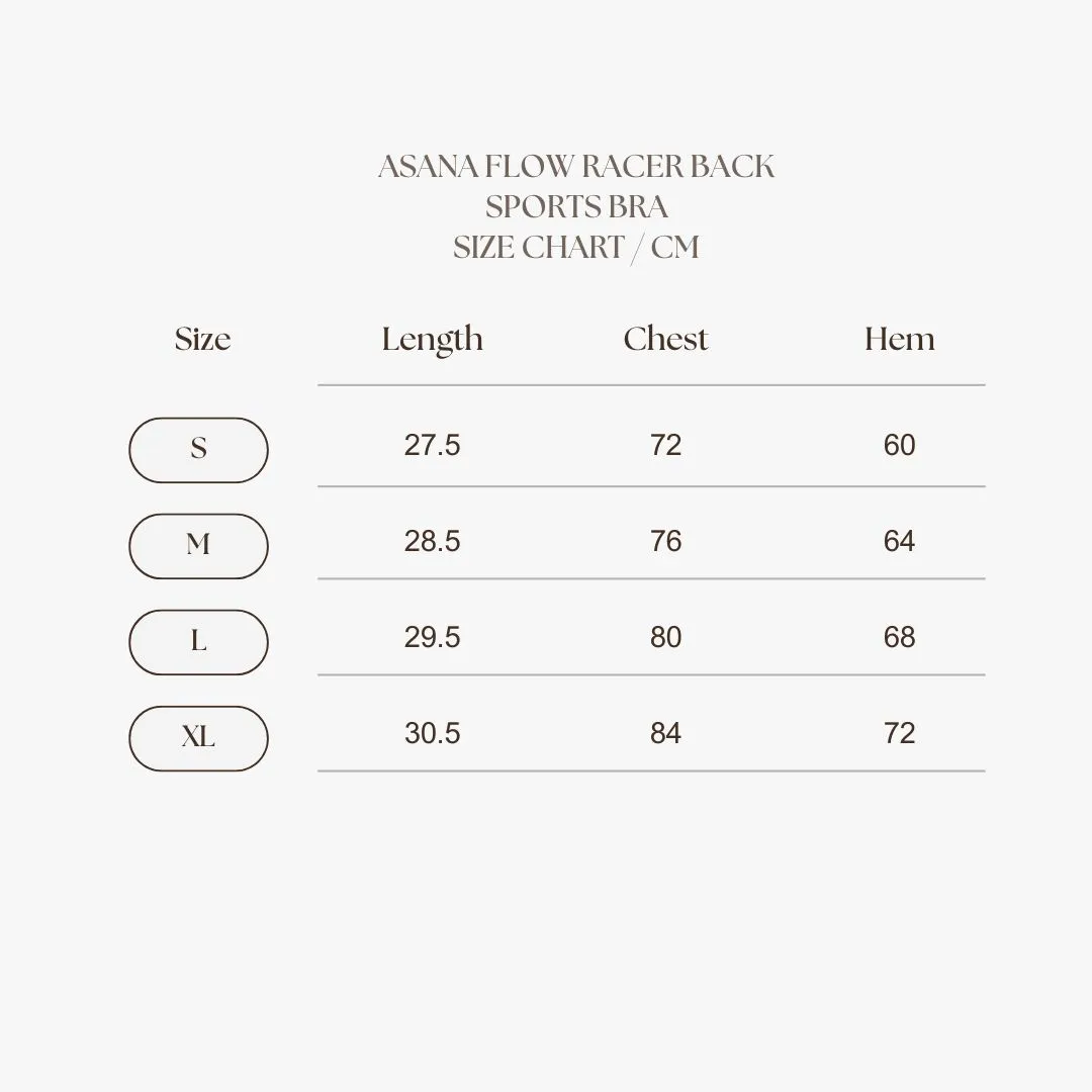 Asana Flow Leggings Size Chart